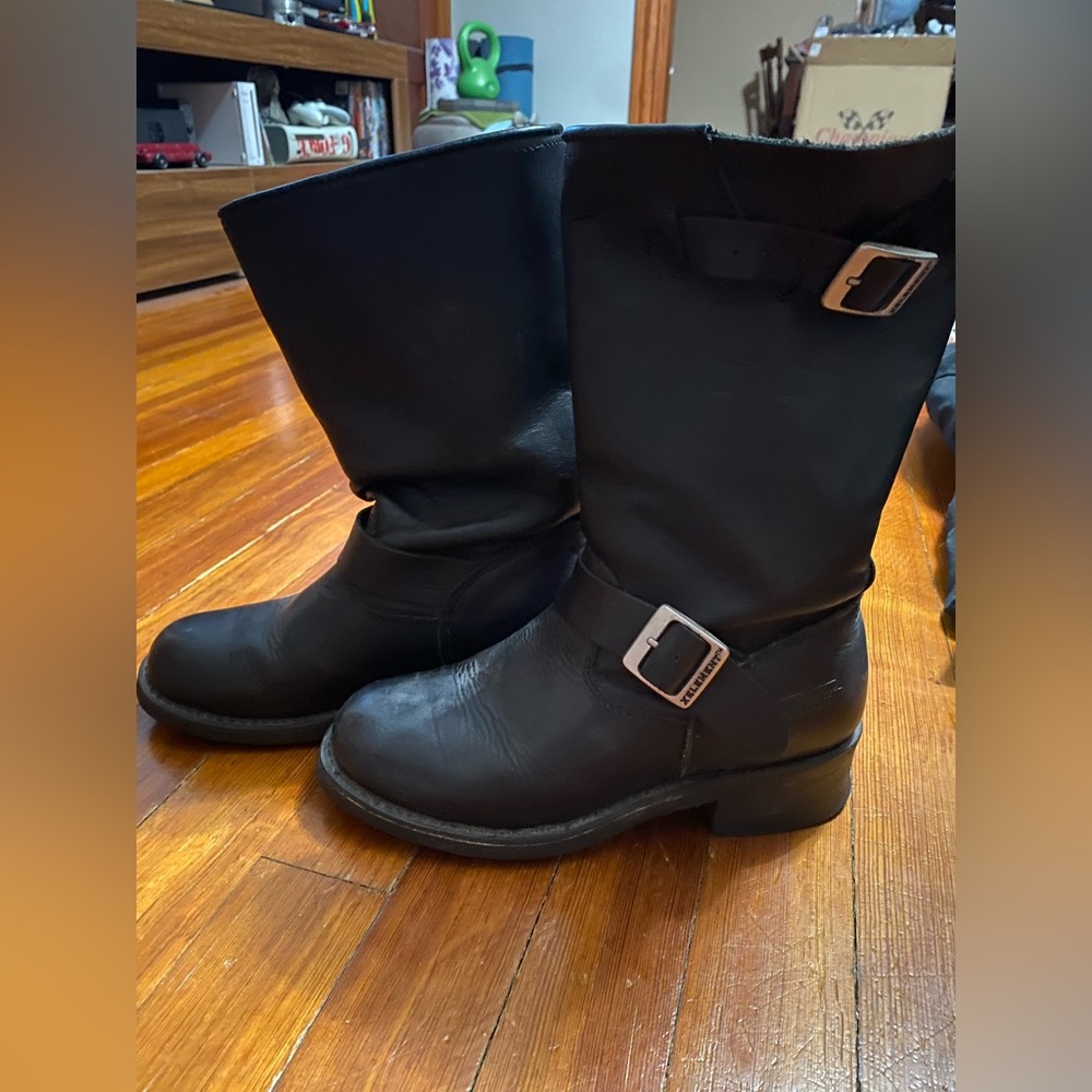 Xelement 2240 classic black leather advanced engineer women’s motorcycle boots